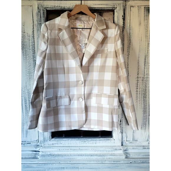 Anthropologie Maeve Gingham Blazer - New Large - Picture 5 of 5